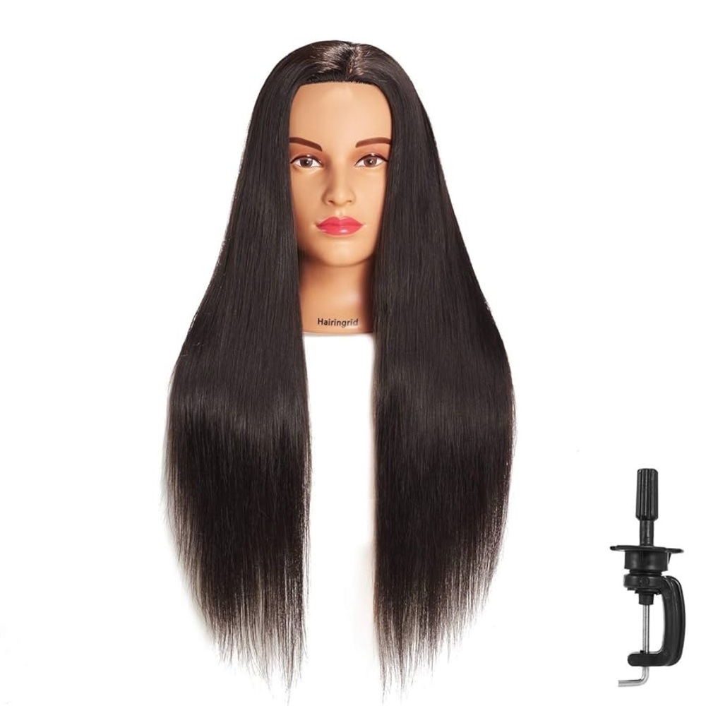 Black Hair Mannequin Head
